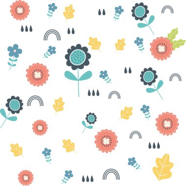 çiçekler ve yapraklar arka plan