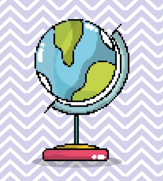 Monde globe pixel art — Image vectorielle