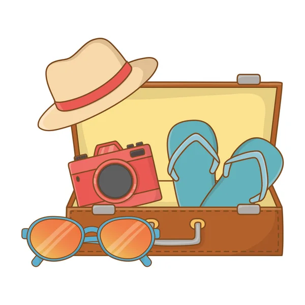 Summer time and travel cartoon — Stock Vector