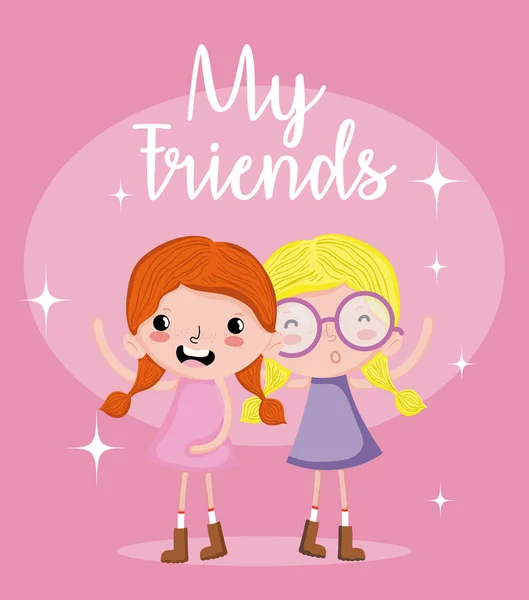 My friends cute cartoons — Stock Vector