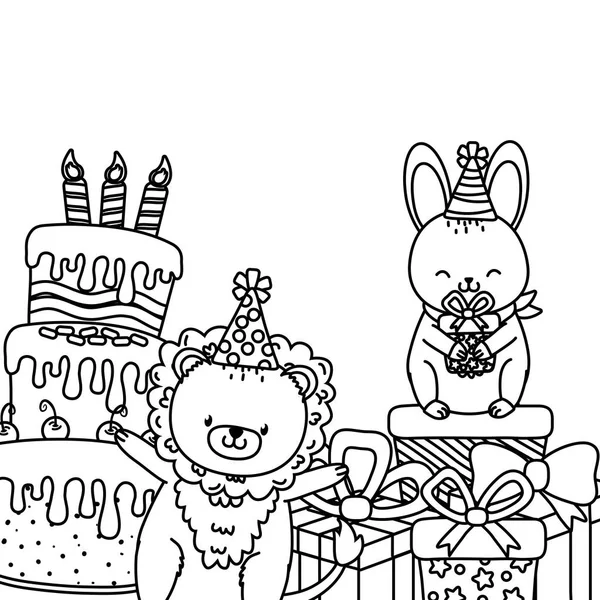 Mignon adorable animaux dessin animé — Image vectorielle