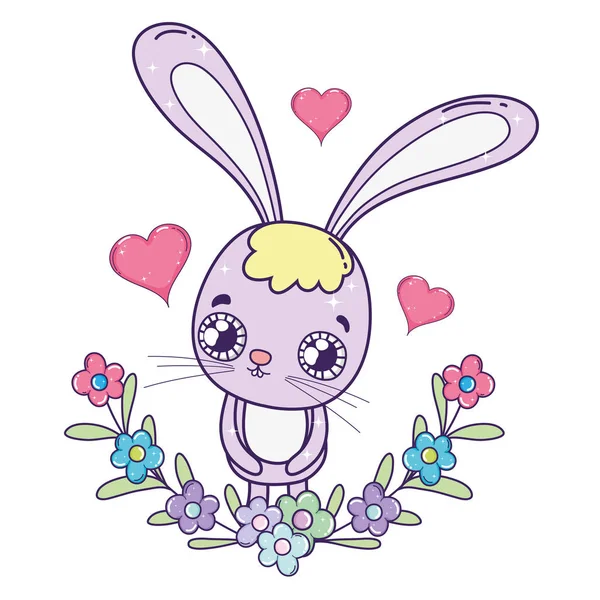 Roztomilý králík valentinky-denní karta — Stockový vektor