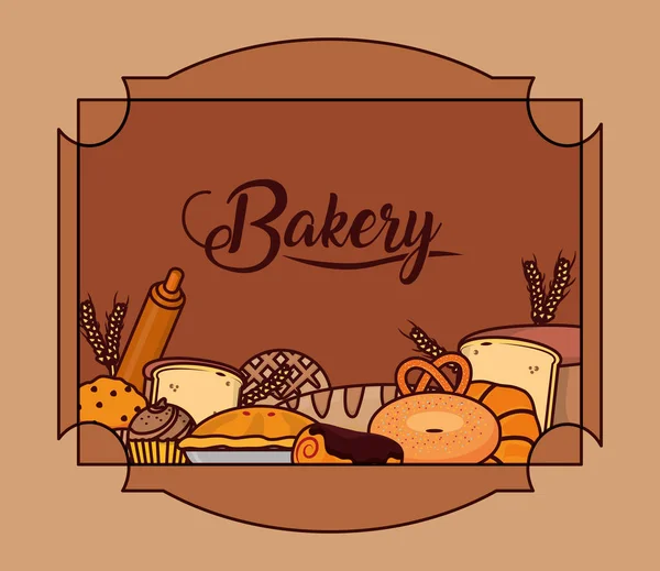 Deliciosa panadería de dibujos animados — Vector de stock