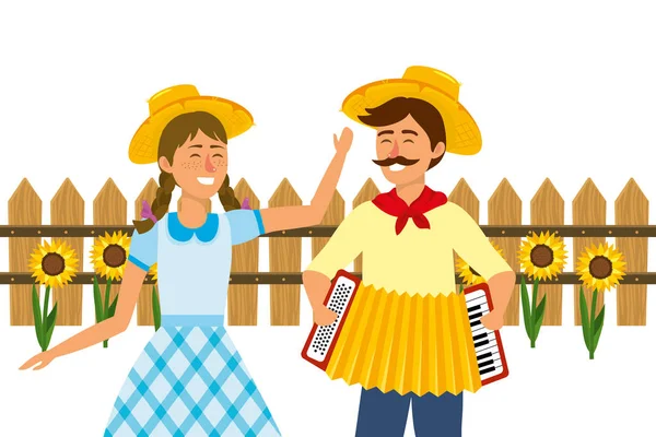 Dibujos animados festa junina — Archivo Imágenes Vectoriales