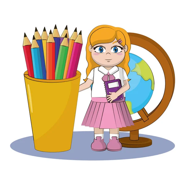 Dibujos animados de la escuela primaria — Archivo Imágenes Vectoriales