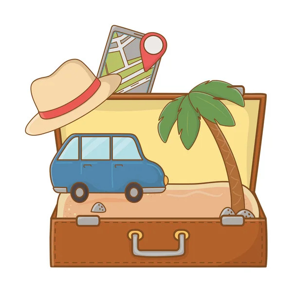 Viaje turístico de verano — Vector de stock