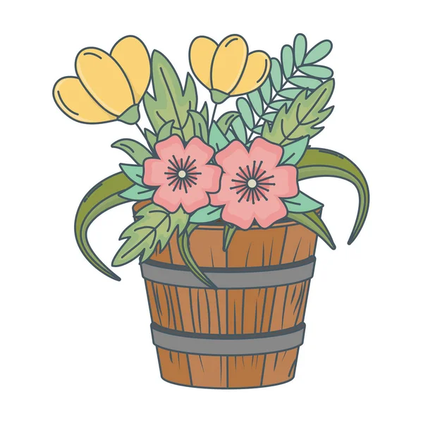 Kwiat kwiatowy natura kreskówka — Wektor stockowy