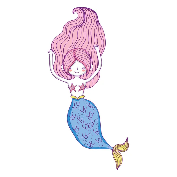 Beautiful mermaid fairytale character — Stock Vector