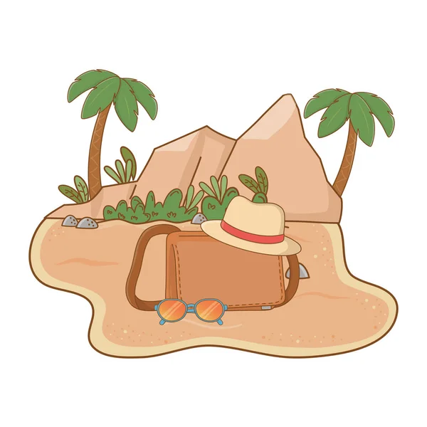 Playa de paisaje en la arena — Vector de stock