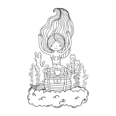 bulutlar hazine sandığı ile güzel deniz kızı