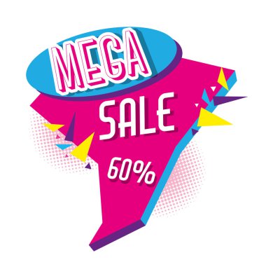Mega satış iskontoları poster memphis tarzı