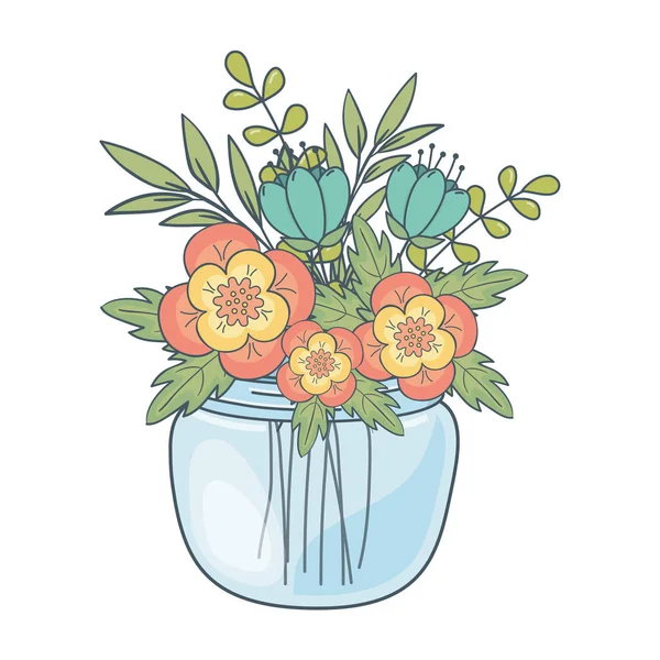 Mooie natuur bloemen cartoon — Stockvector