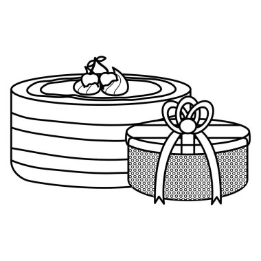 hediye kutusu ile tatlı pasta mevcut