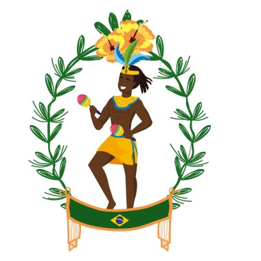 brezilya karnaval kutlayan adam