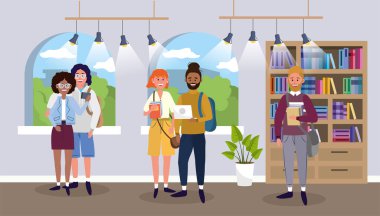 bilgi için üniversitede kız ve erkek öğrenciler