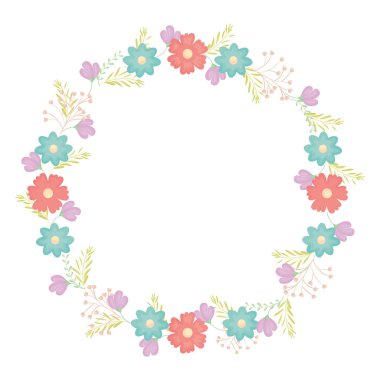 çiçekler ve yaprakların dekorasyon ile dairesel taç