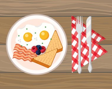 lezzetli lezzetli breakfast çizgi film