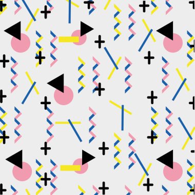 geometrik renk figürleri memphis tarzı arka plan