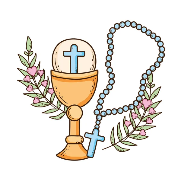 Cáliz sagrado con rosario — Archivo Imágenes Vectoriales