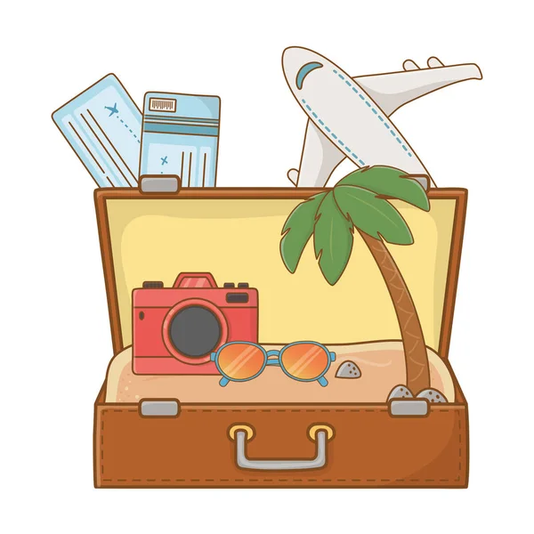 Viaje turístico de verano — Vector de stock