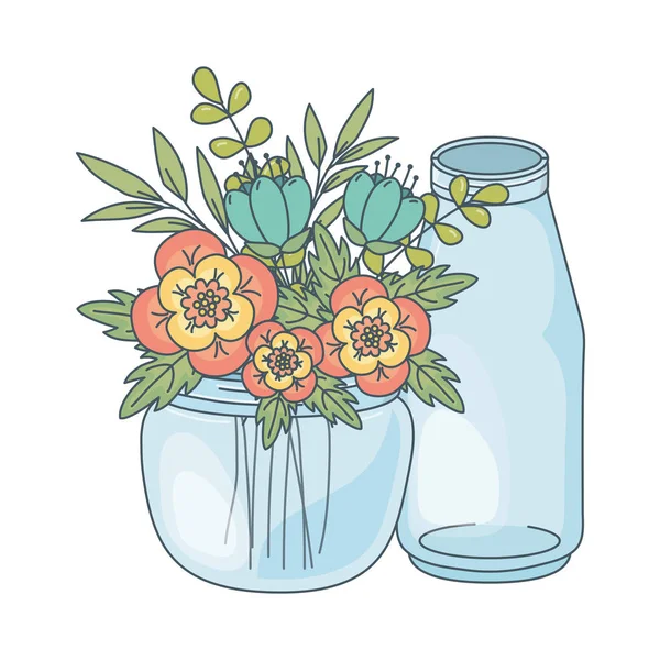 Bloemen natuur bloemen cartoon — Stockvector