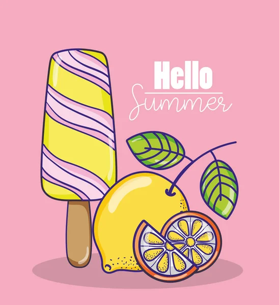 Hello summer cartoons — Stock Vector