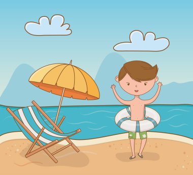 plaj sahnesinde genç çocuk