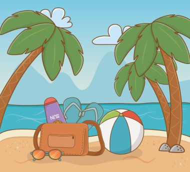 balon plastik ve plajda tatil öğeleri