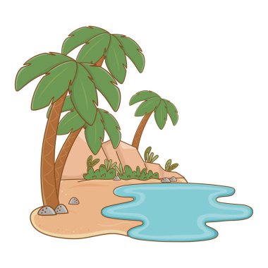 kum üzerinde manzara vaha