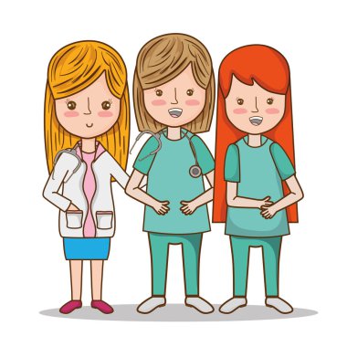 üniforma ve stetoskop ile profesyonel kadın doktorlar