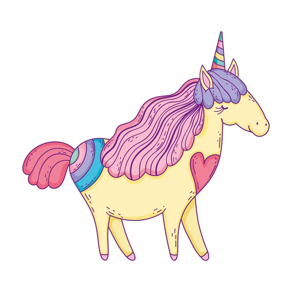 Hermoso pequeño carácter unicornio — Archivo Imágenes Vectoriales