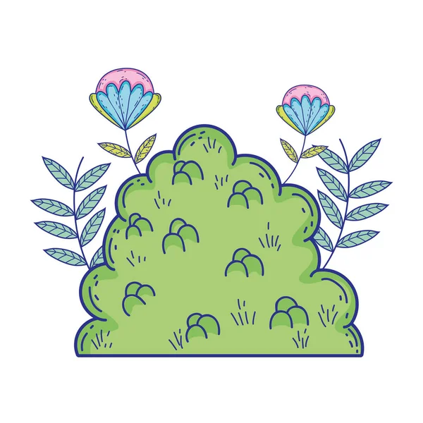 带鲜花的灌木花园 — 图库矢量图片