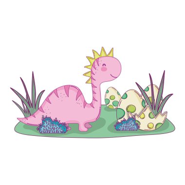 yumurta ile sevimli apatosaurus