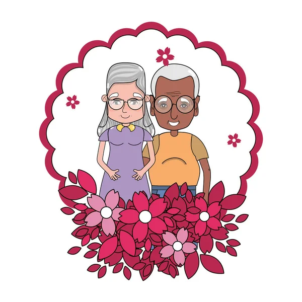 Nettes Großelternpaar — Stockvektor