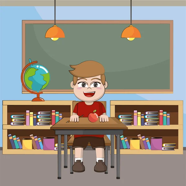 Basisschool cartoon — Stockvector