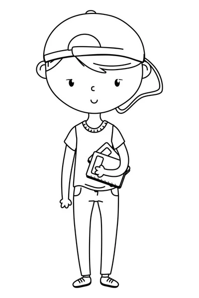 Genç çocuk karikatür tasarım vector Illustrator — Stok Vektör