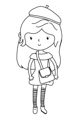 Genç kız karikatür tasarım vector Illustrator