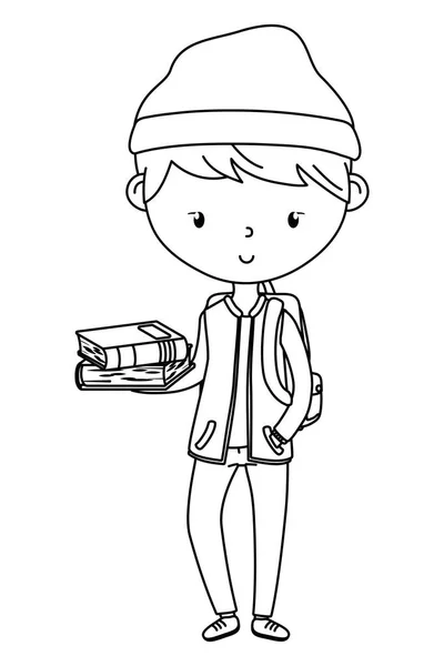 Adolescente menino desenho animado design vetor ilustrador — Vetor de Stock