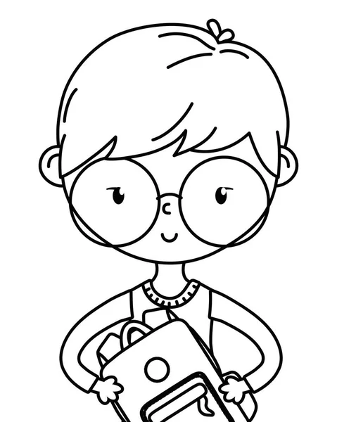 Tiener jongen cartoon ontwerp Vector Illustrator — Stockvector