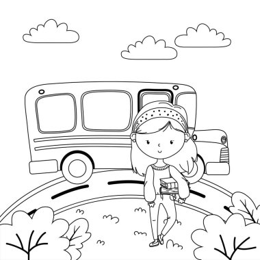 Genç kız karikatür tasarım vector Illustrator