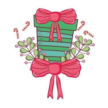 çelenk ve kurdele ile noel hediye kutusu