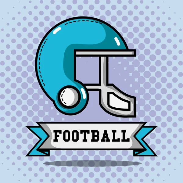 Casque de football américain avec ruban message — Image vectorielle