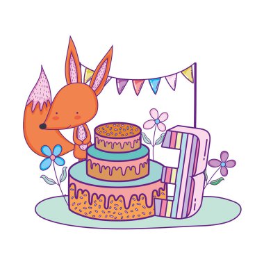 tatlı kek ile şirin ve küçük tilki