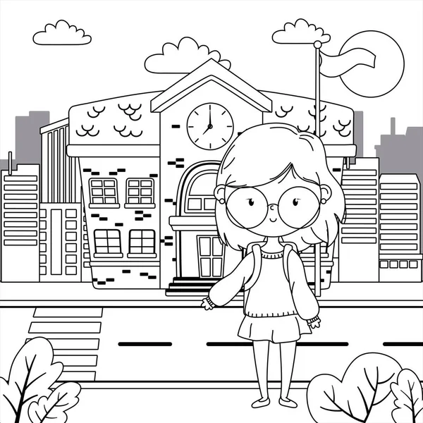 ティーンエイジャー女の子漫画デザインベクトルイラストレーター — ストックベクタ