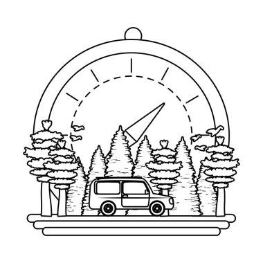 açık kamp karikatür