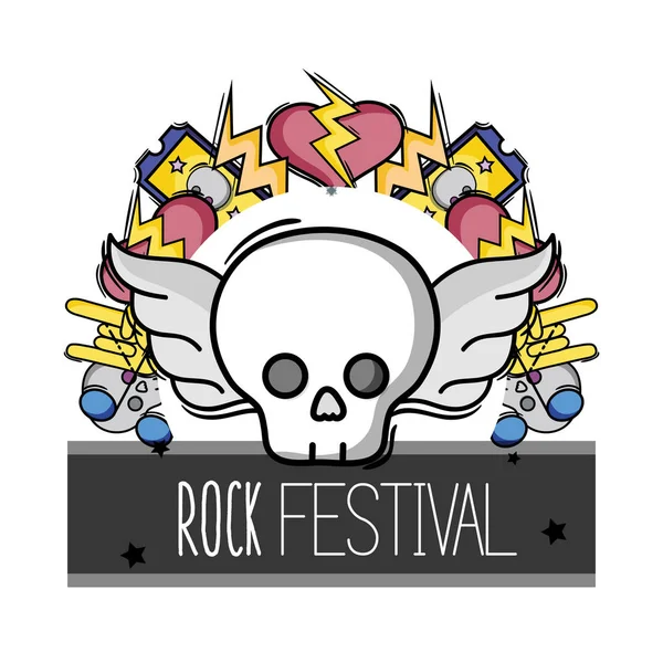Concierto del festival de música rock — Vector de stock