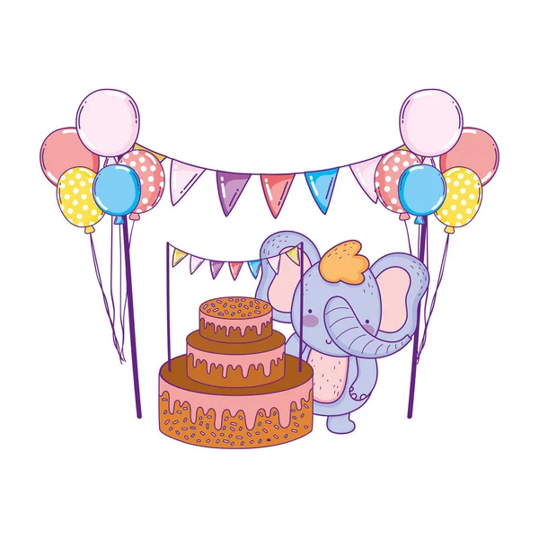 Elefant mit süßem Kuchen — Stockvektor