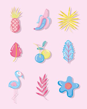 Punchy pastel Flaman ve meyve