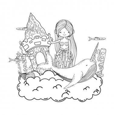 kalede narval ile güzel denizkızı