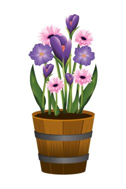 çiçek tropikal karikatür